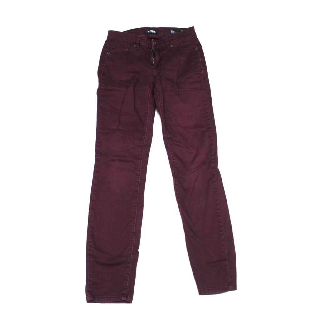 Buffalo David Bitton Hope Jeans Women 26 Burgundy Red Excellent Mid Rise Skinny